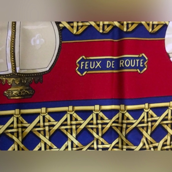 Hermès Hermes 90cm scarf Feux de Routes - Picture 8 of 11